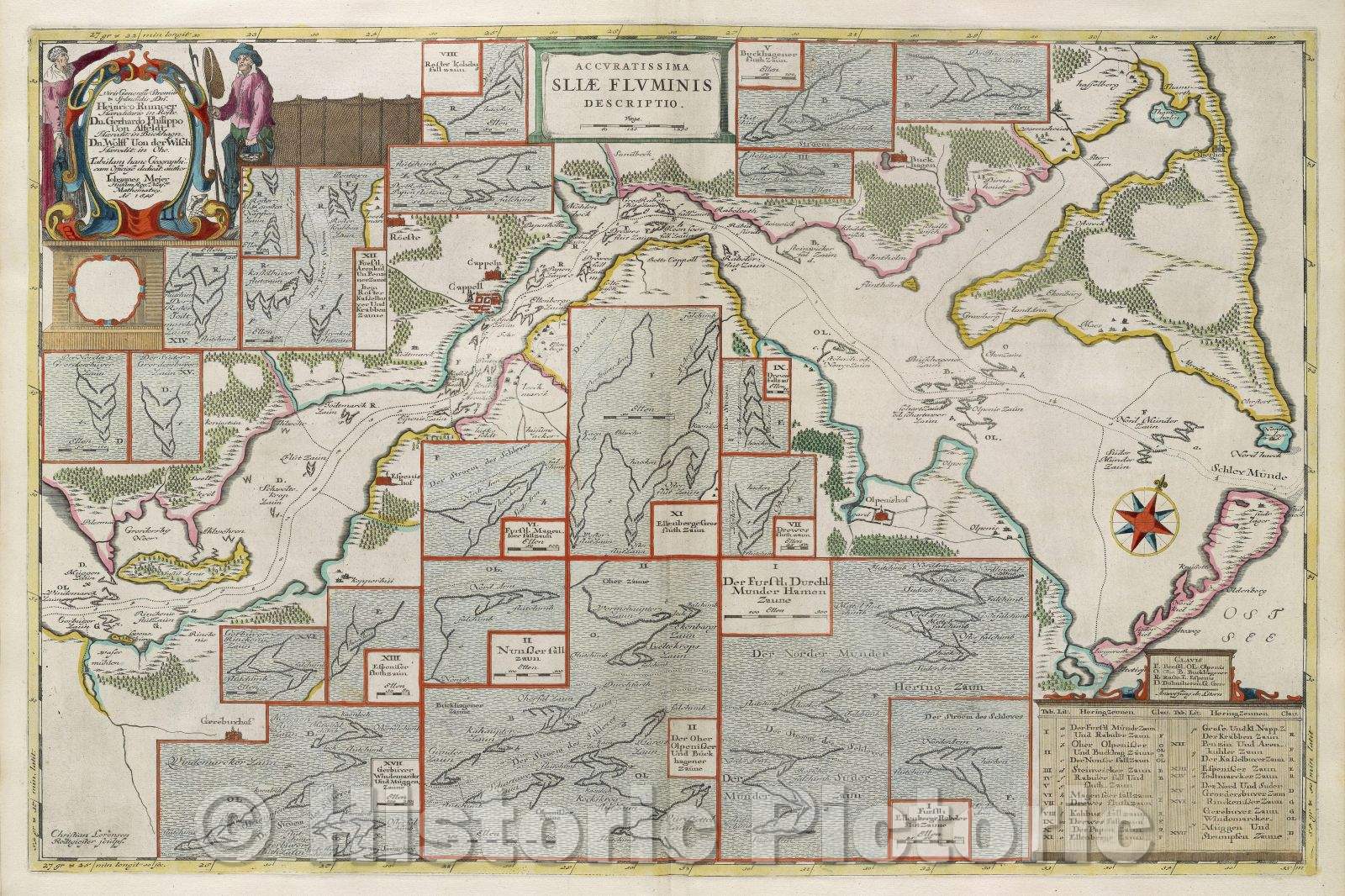 Historic Map : Accuratissima sliae fluminis descriptio., 1649 , Vintage Wall Art