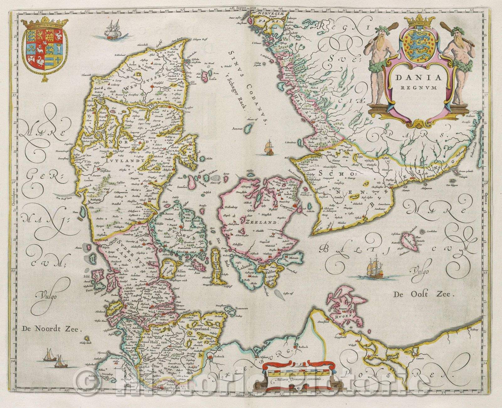 Historic Map : Dania Regnum, 1662 , Vintage Wall Art