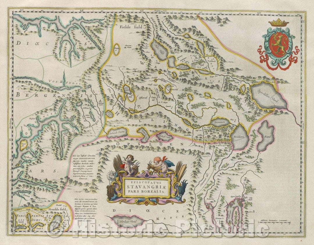 Historic Map : Episcopatus Stavangriae pars Borealis., 1662 , Vintage Wall Art
