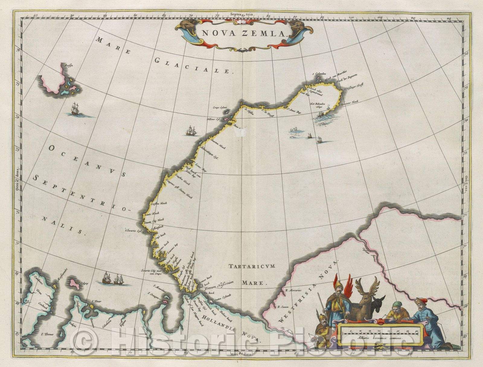 Historic Map : Nova Zemla., 1662 , Vintage Wall Art