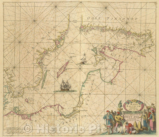 Historic Map : Mare Balticum Amstelodami, Apud F. de Wit., 1680 , Vintage Wall Art