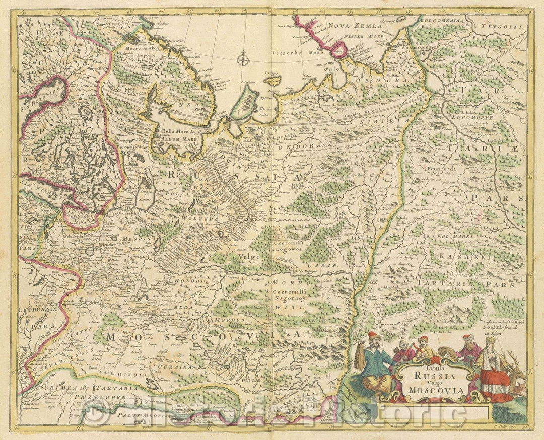Historic Map : Tabula Russia vulgo Moscovia, 1680 , Vintage Wall Art