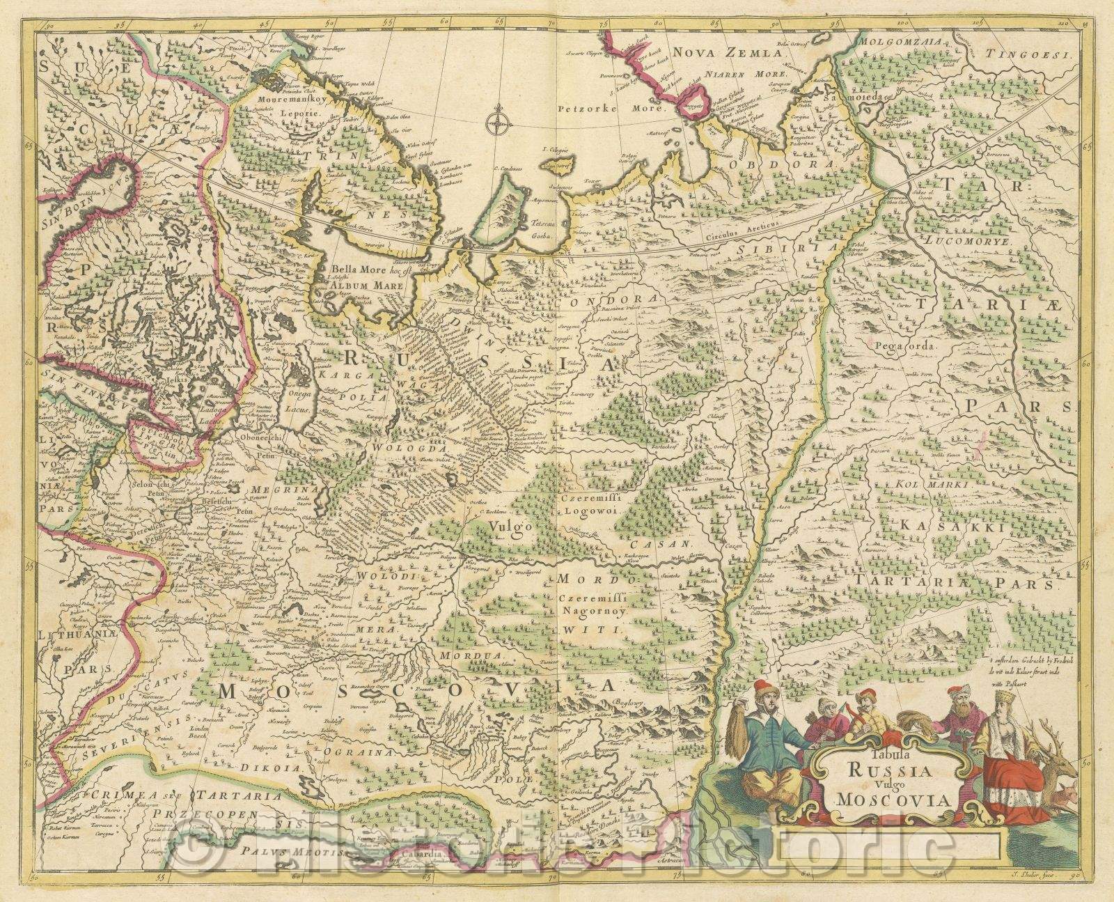 Historic Map : Tabula Russia vulgo Moscovia, 1680 , Vintage Wall Art