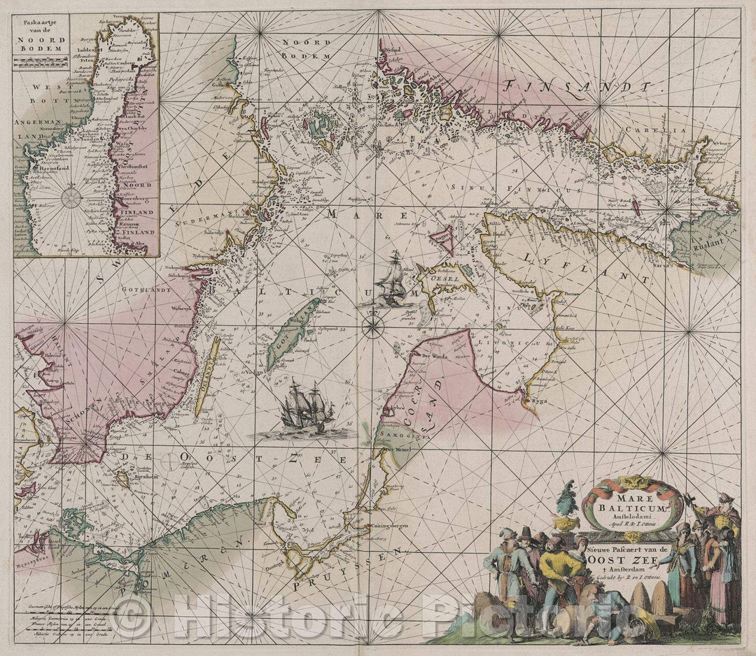 Historic Map : Norvegiae Maritimae ab Elf-burgo ad Dronten, 1739 , Vintage Wall Art