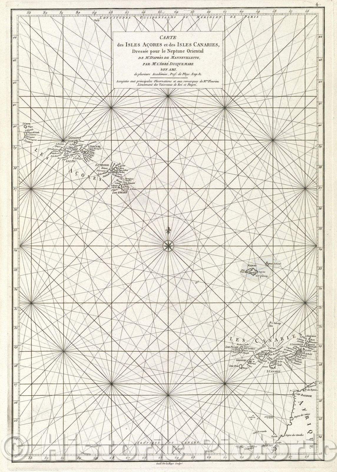 Historic Map : Dressee pour le Neptune Oriental de Mr. D'Apres de Mannevillette, par M. L'Abbe Dicquemare son Ami. de plusieurs Academies, 1775 , Vintage Wall Art