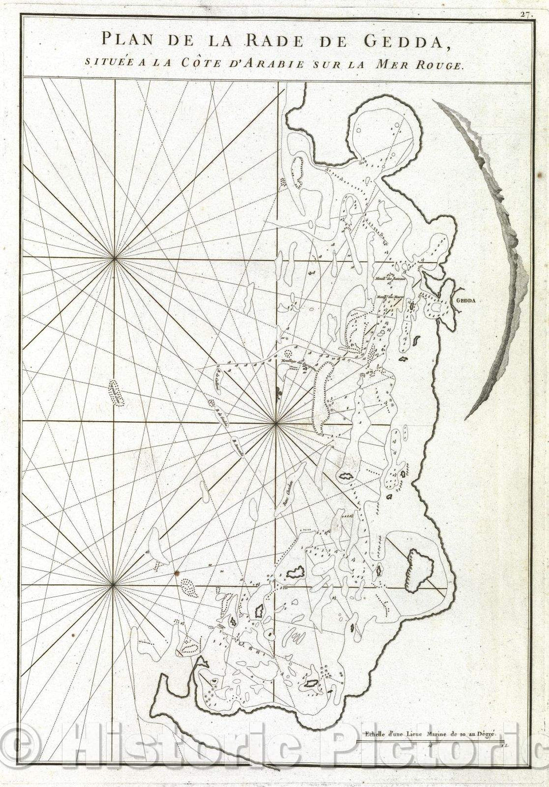 Historic Map : Plan de la Rade de Gedda situee a la Cote d'Arabie sur la Mer Rouge., 1775 , Vintage Wall Art