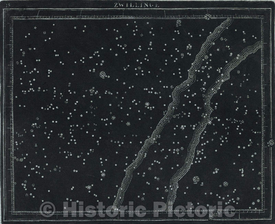 Historic Map : 15  Zwillinge, 1799 , Vintage Wall Art