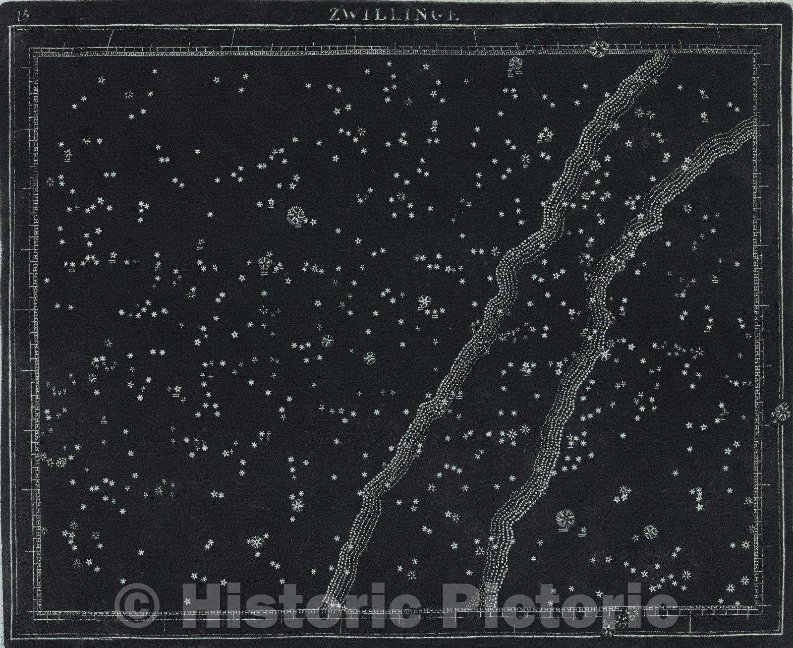 Historic Map : 15  Zwillinge, 1799 , Vintage Wall Art