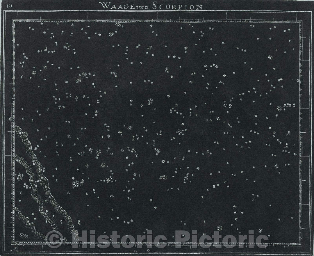 Historic Map : 19  Waage und. Scorpion., 1799 , Vintage Wall Art