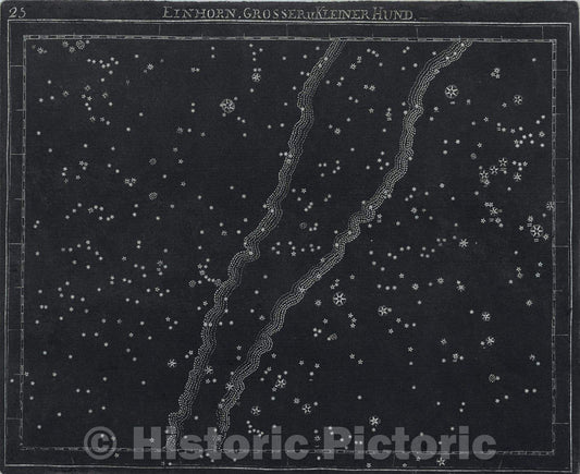 Historic Map : 25  Einhorn, Grosser u. Kleiner Hund., 1799 , Vintage Wall Art
