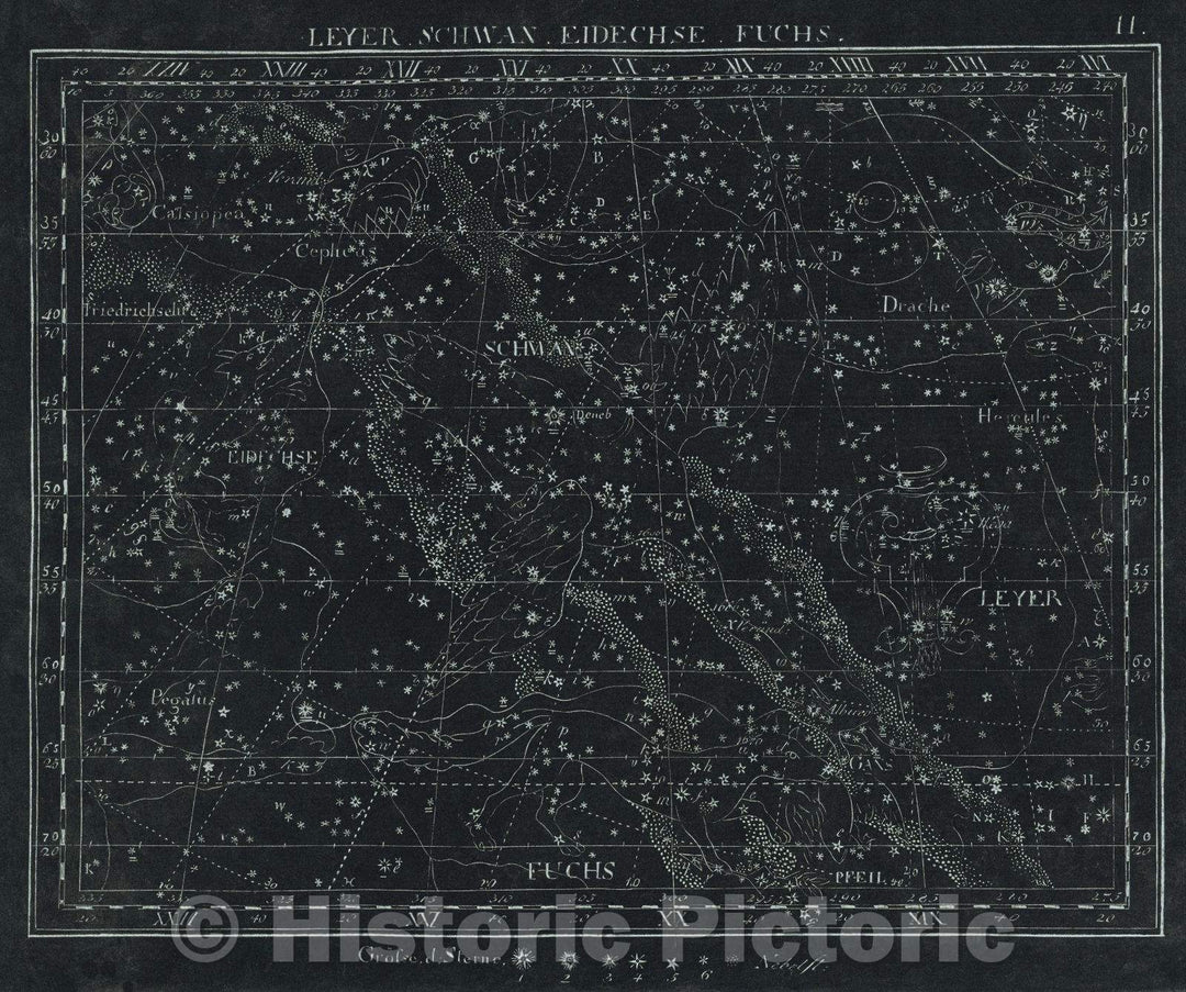 Historic Map : Leyer. Schwan. Eidechse. Fuchs.  11., 1799 , Vintage Wall Art