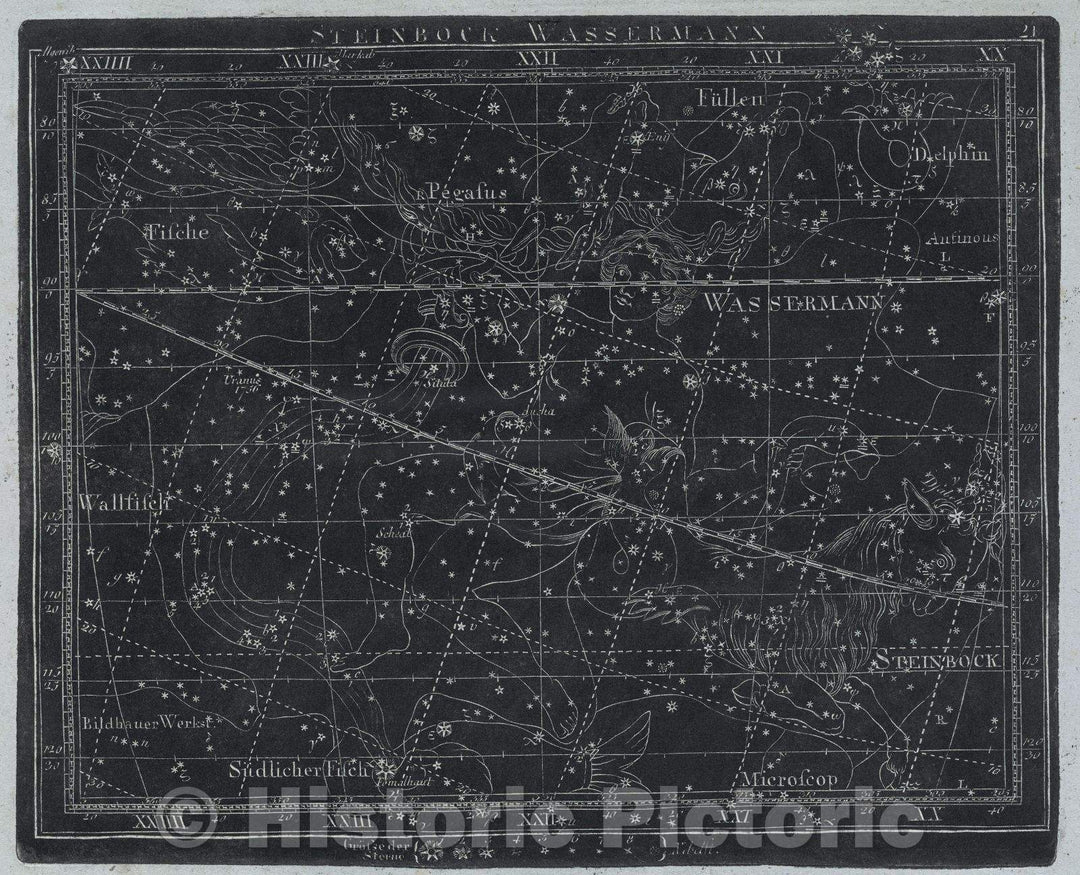Historic Map : Steinbock Wassermann  21, 1799 , Vintage Wall Art