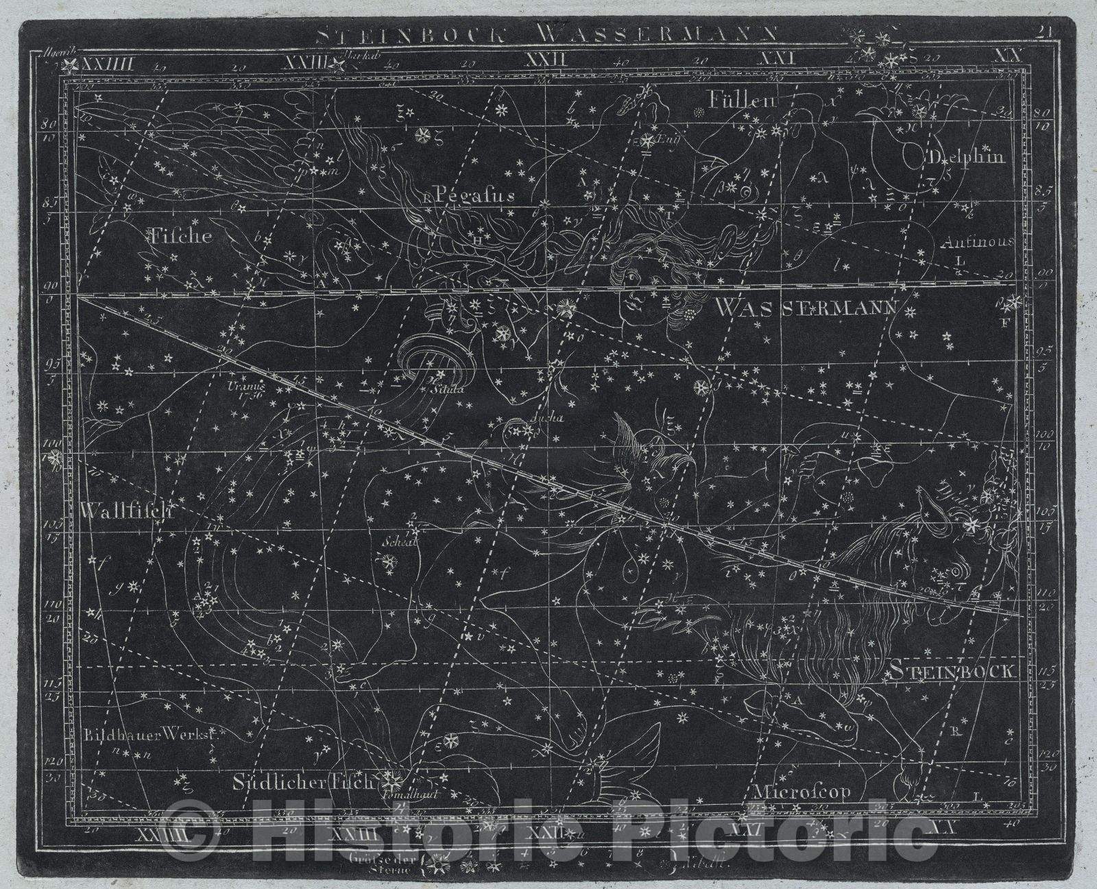 Historic Map : Steinbock Wassermann  21, 1799 , Vintage Wall Art