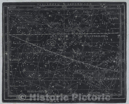 Historic Map : Steinbock Wassermann  21, 1799 , Vintage Wall Art