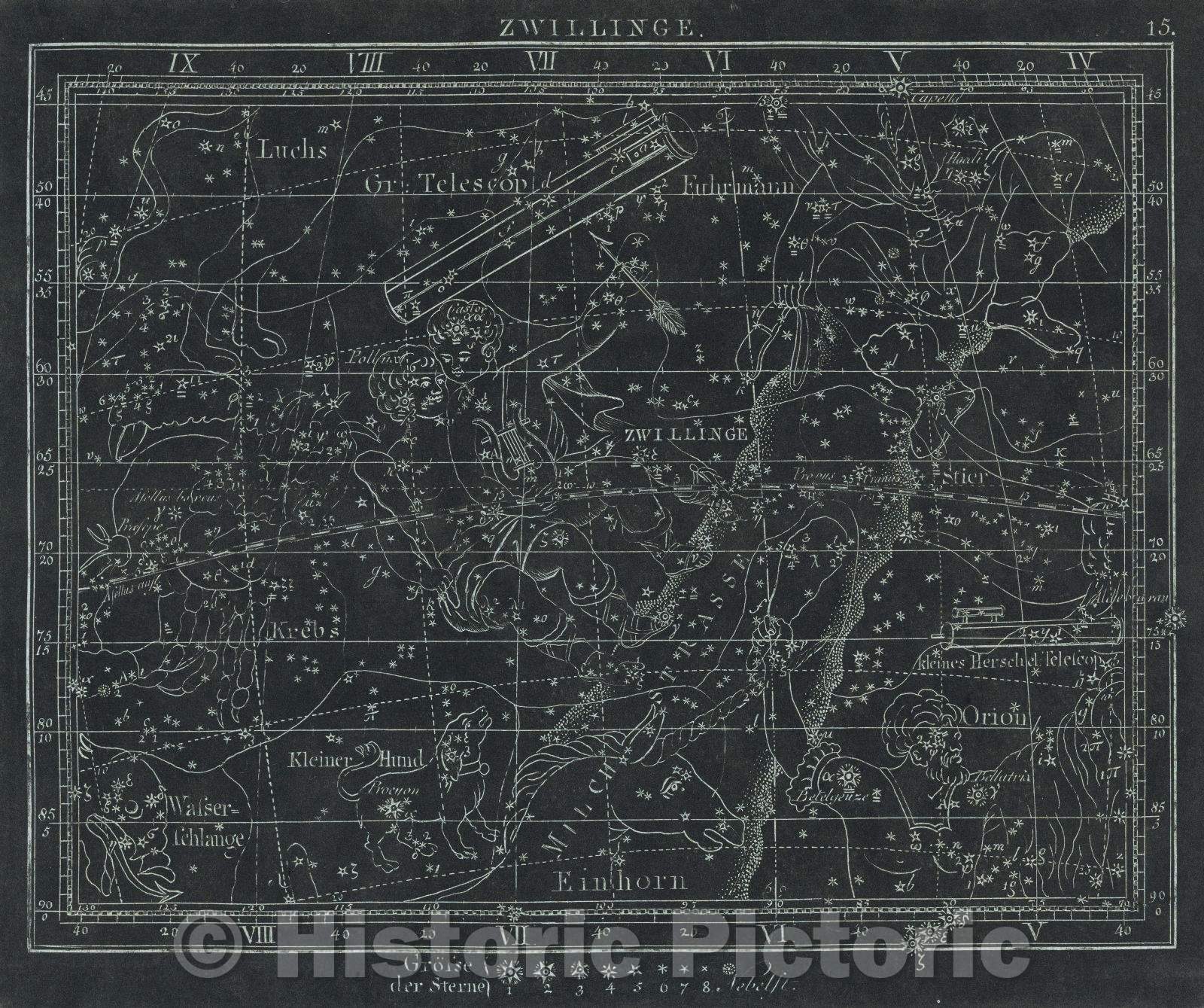 Historic Map : Zwillinge.  15., 1799 , Vintage Wall Art