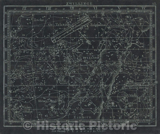Historic Map : Zwillinge.  15., 1799 , Vintage Wall Art