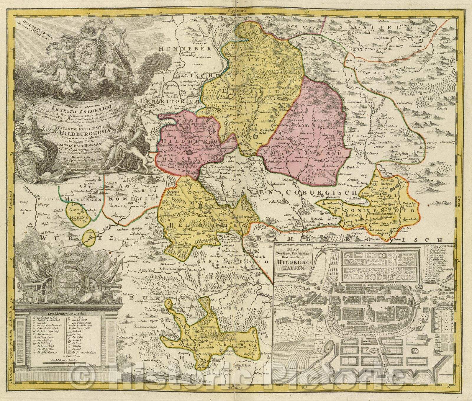 Historic Map : Serenissimo Principi ac Domino, Domino Ernesto Friderico... ...Ejusdem Principatus Saxo-Hildburghusian..., c. 1753 , Vintage Wall Art