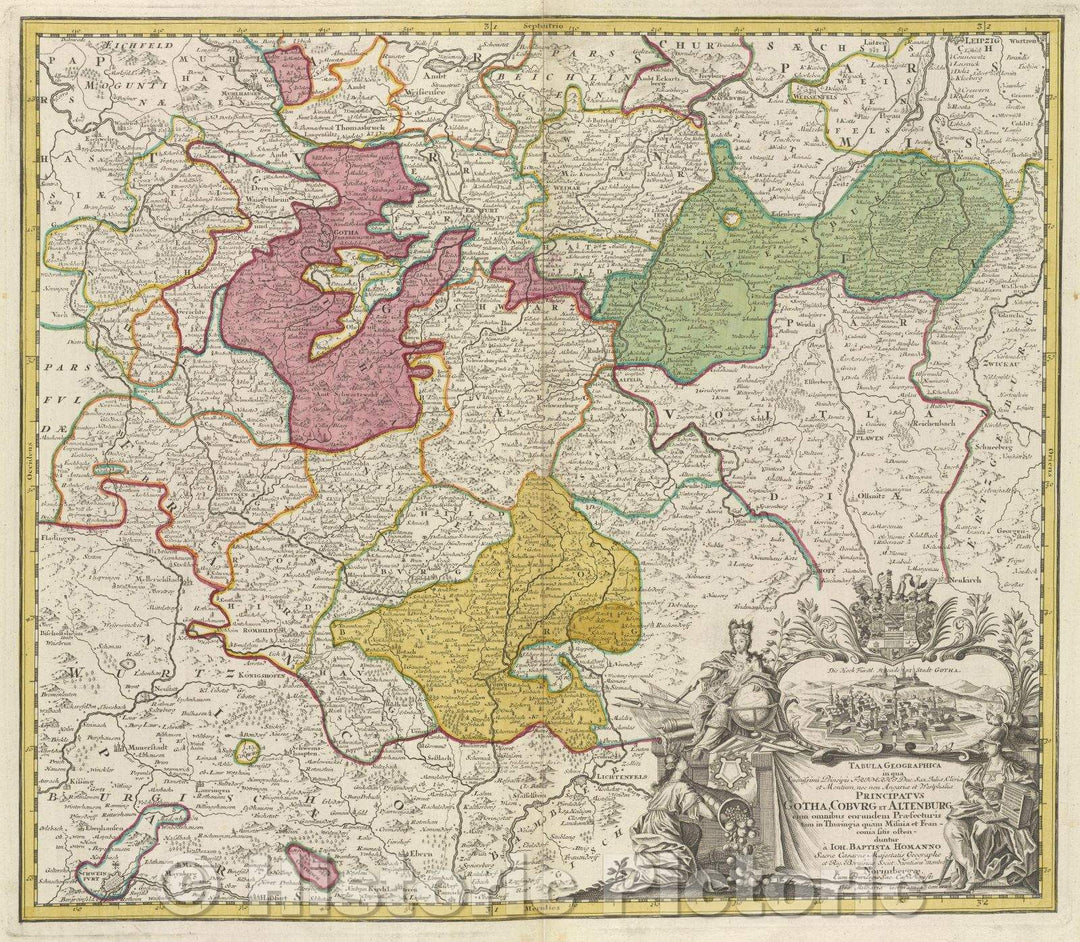 Historic Map : Tabula Geographica in qua Serenissimi Principis Friderici duc. sax. Julioe. Clivioe et Montium, nec non Angarioe et Westphalioe principatus Gotha, c. 1755 , Vintage Wall Art