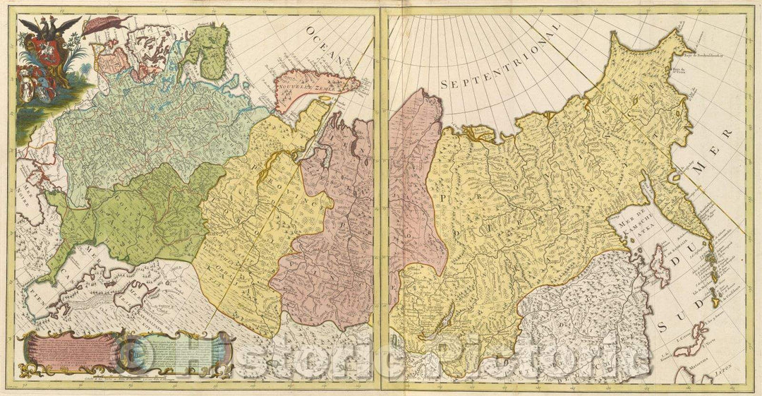 Historic Map : Imperii Russici quam late patet, fines et Provincias universas, tabula haec curatius designata, jam tum capto consilio conatuque, ex quo Petri Magni, c. 1748 , Vintage Wall Art