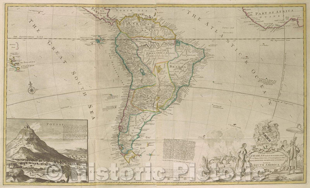 Historic Map : To the right honourable, Charles Earl of Sunderland, and Baron Spencer of Wormleighton, 1700 , Vintage Wall Art
