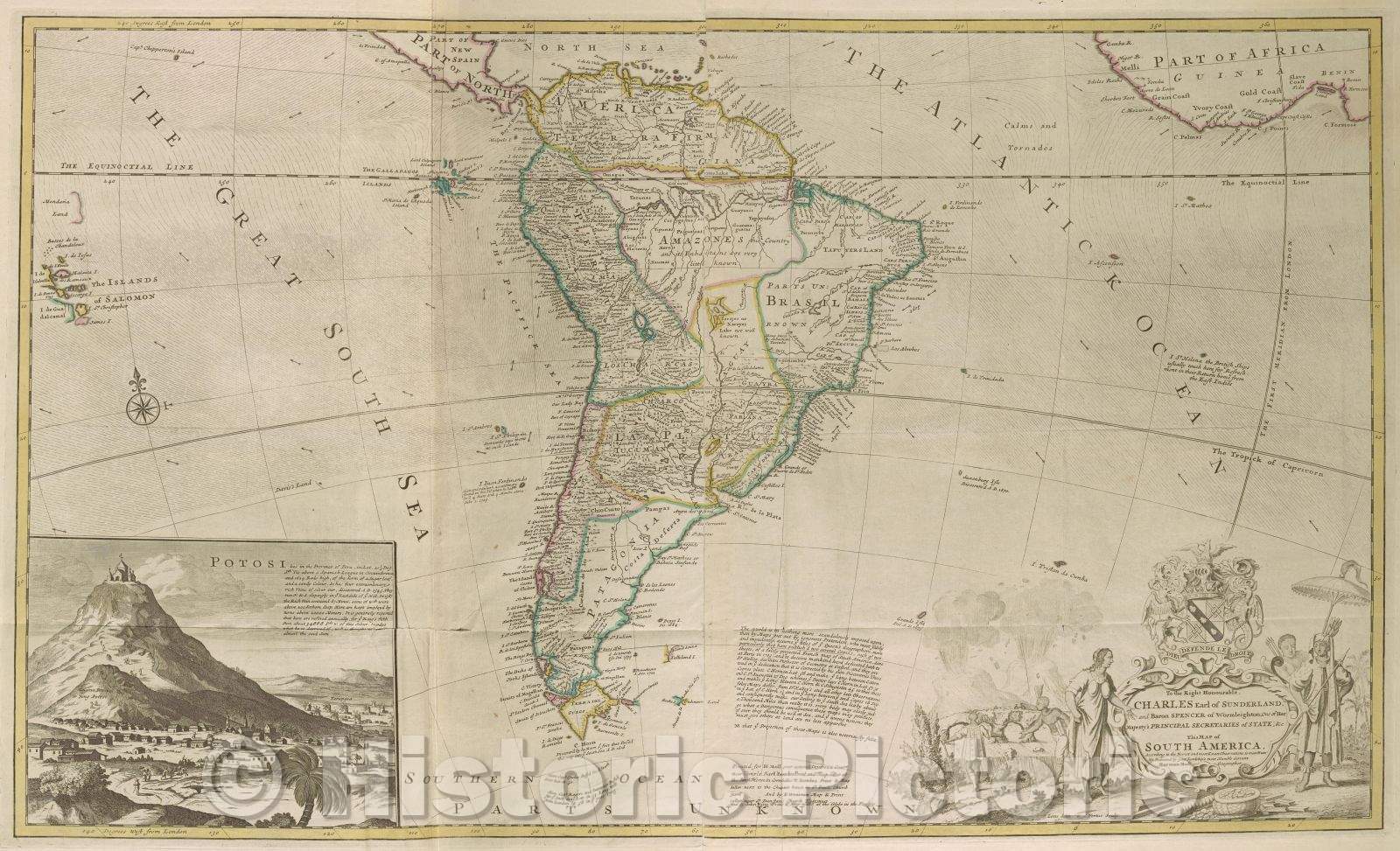 Historic Map : To the right honourable, Charles Earl of Sunderland, and Baron Spencer of Wormleighton, 1700 , Vintage Wall Art