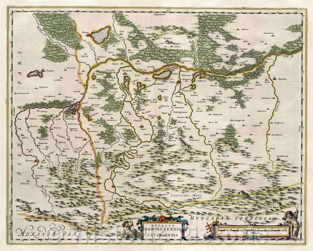 Historic Map : Ducatus Oswieczensis, et Zatoriensis., c. 1664 , Vintage Wall Art