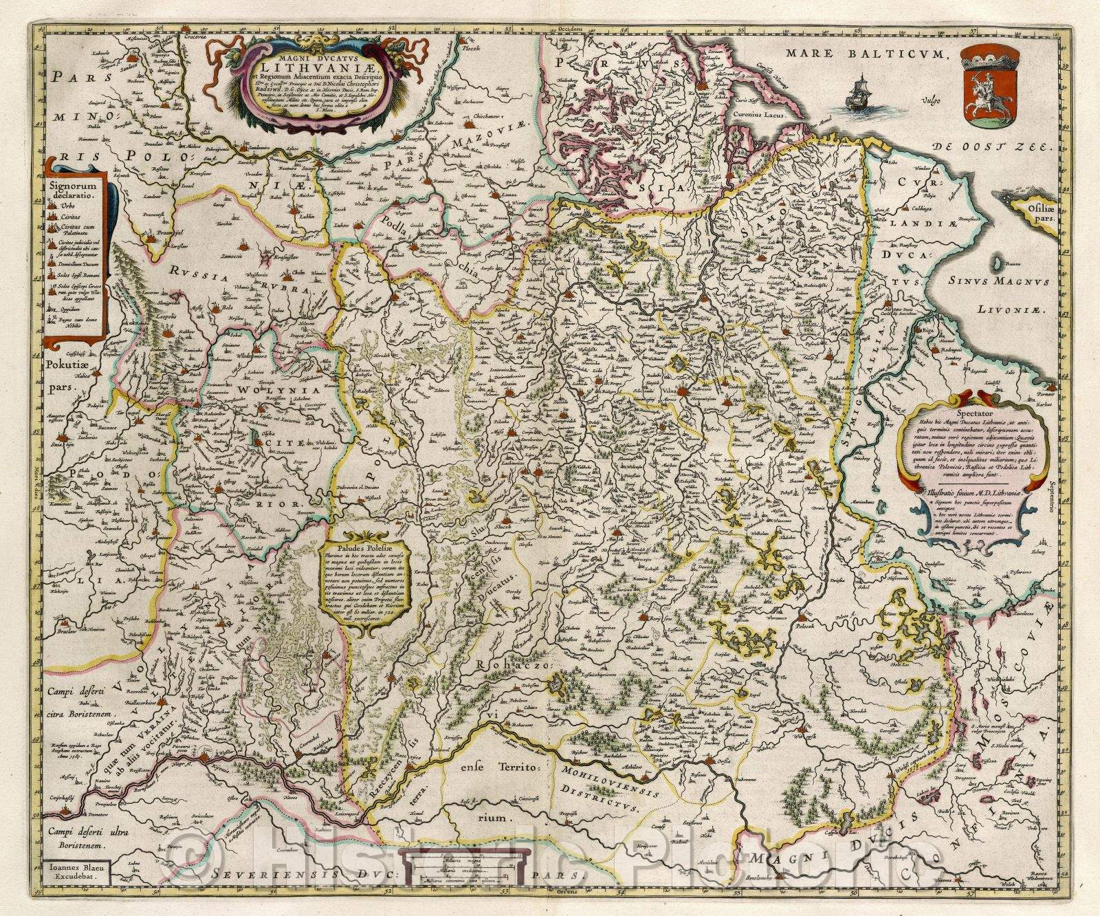 Historic Map : Magni ducatus Lithuaniae, et Regionum Adjacentium exacta Descriptio Illmi, c. 1664 , Vintage Wall Art