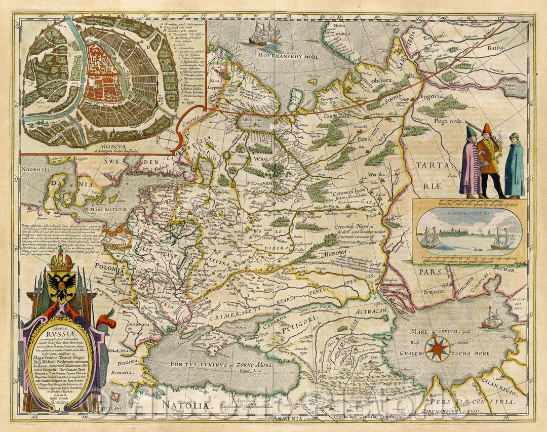 Historic Map : Tabvla Rvssiae ex autographo, quod delineandum curavit Foedor filius Tzaris Boris desumta ; et ad fluvios Dwinam, Zuchanam, aliaque loca, 1614 , Vintage Wall Art