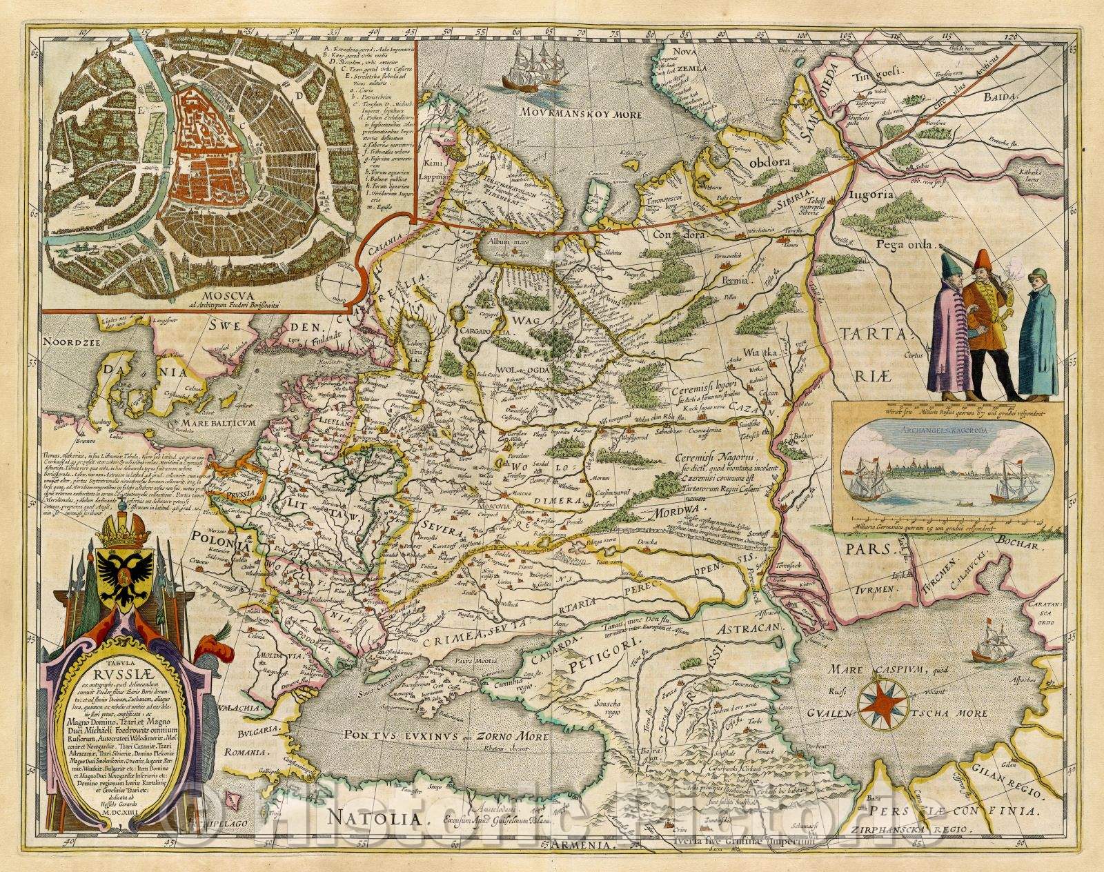 Historic Map : Tabvla Rvssiae ex autographo, quod delineandum curavit Foedor filius Tzaris Boris desumta ; et ad fluvios Dwinam, Zuchanam, aliaque loca, 1614 , Vintage Wall Art