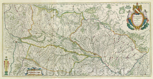 Historic Map : Alsatia Landgraviatus, cum Suntgoia et Brisgoia Ger. Mercatore Auctore, c. 1664 , Vintage Wall Art