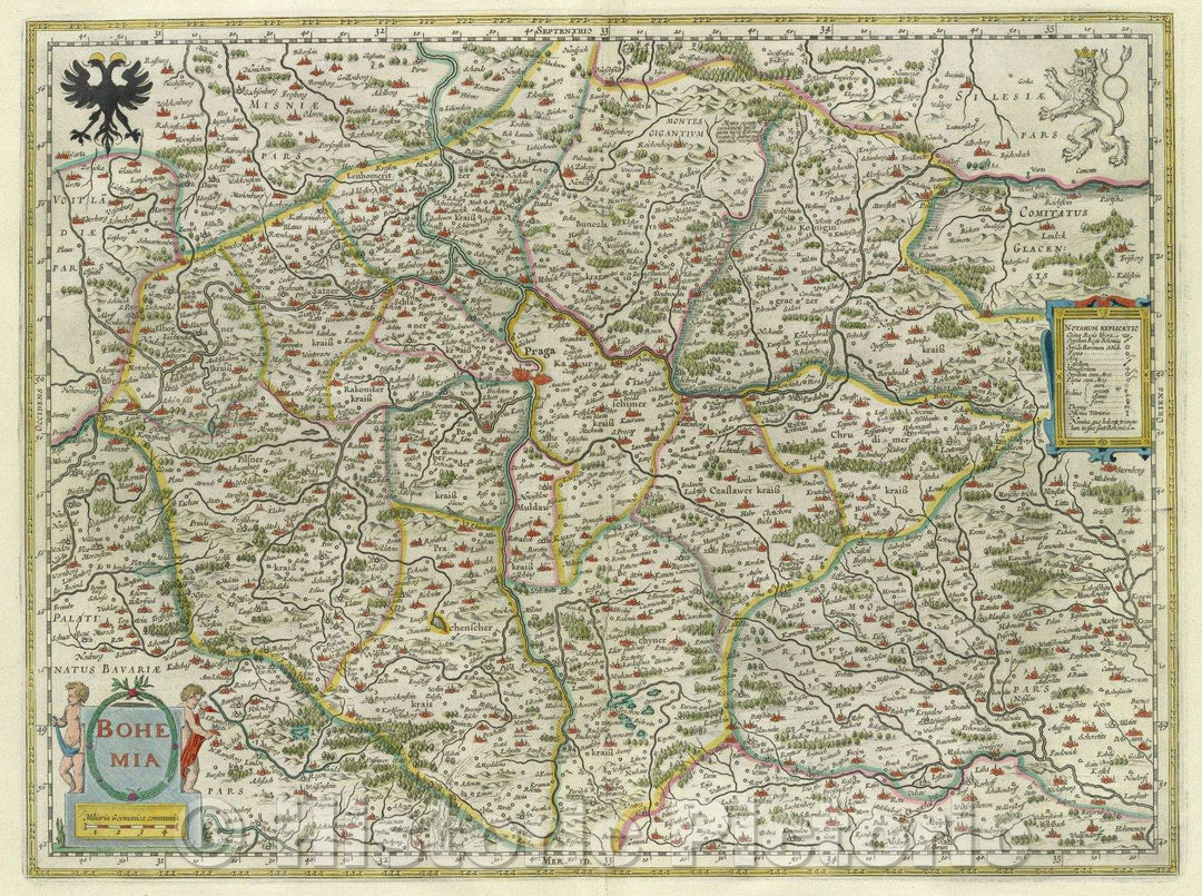 Historic Map : Bohemia, c. 1664 , Vintage Wall Art