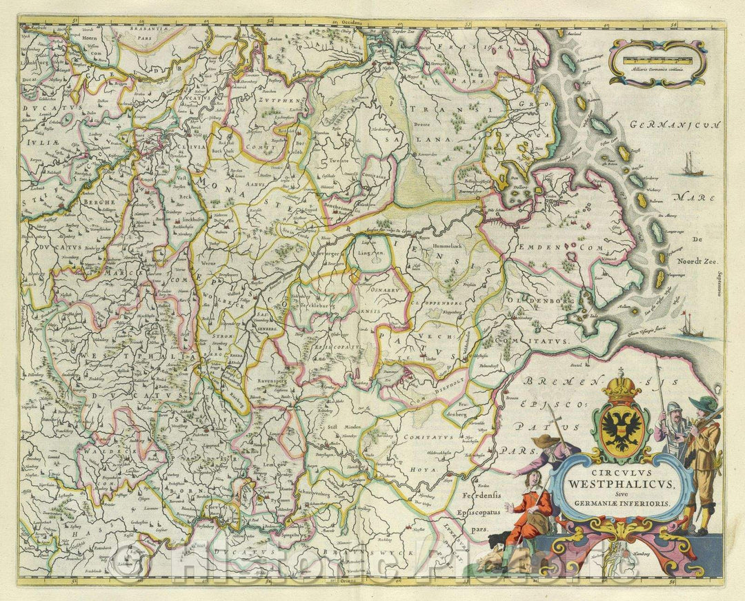 Historic Map : Circulus Westphalicus, sive Germaniae Inferioris., c. 1664 , Vintage Wall Art
