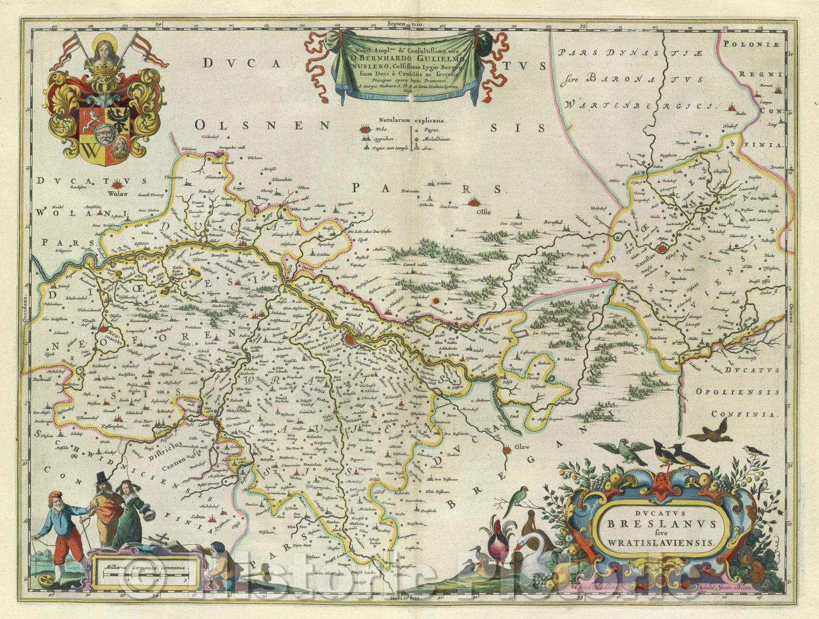 Historic Map : Ducatus Breslanus sive Wratislaviensis., c. 1664 , Vintage Wall Art