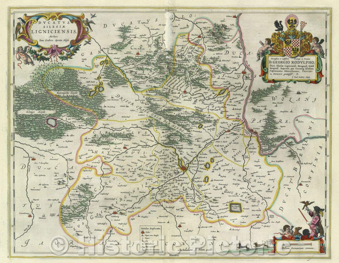 Historic Map : Ducatus silesiae Ligniciensis. Auctore Iona Scilteto Sprotta Silesio., c. 1664 , Vintage Wall Art