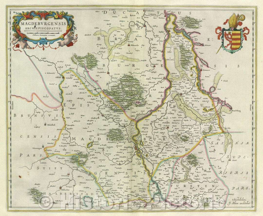 Historic Map : Magdeburgensis Archiepiscopatus., c. 1664 , Vintage Wall Art