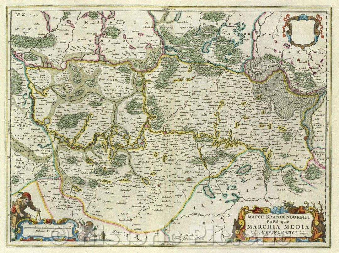 Historic Map : March. Brandenburgici pars, quae Marchia Media, vulgo Mittesmarck audit., c. 1664 , Vintage Wall Art