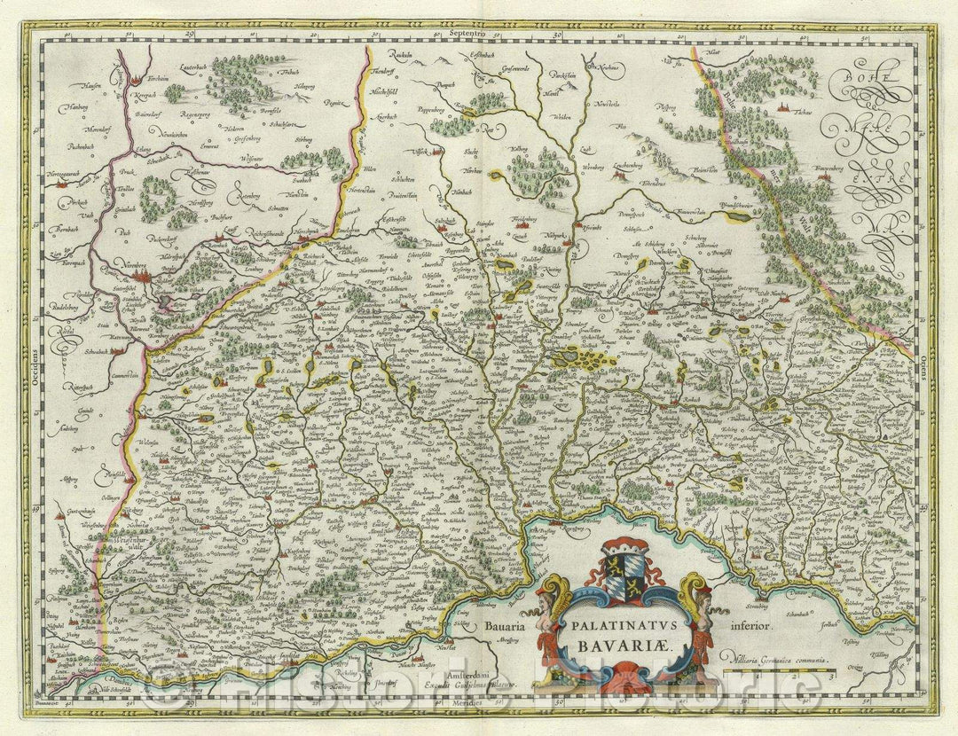 Historic Map : Palatinatus Bavariae., c. 1664 , Vintage Wall Art