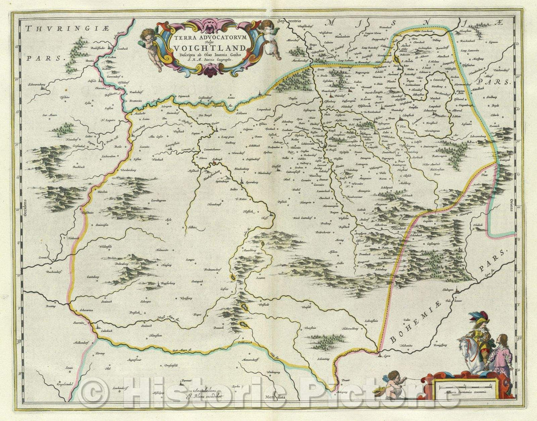 Historic Map : Terra advocatorum vulgo Voightland descripta ab Olao Joannis Gotho S. R. M. Sueciae Geographo., c. 1664 , Vintage Wall Art
