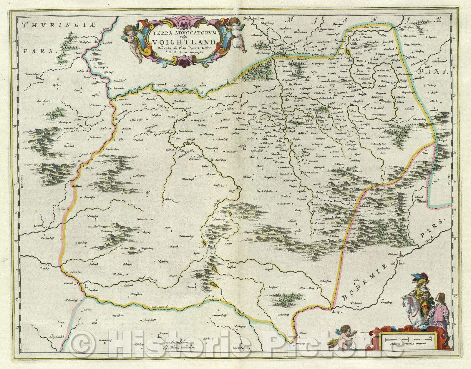 Historic Map : Terra advocatorum vulgo Voightland descripta ab Olao Joannis Gotho S. R. M. Sueciae Geographo., c. 1664 , Vintage Wall Art