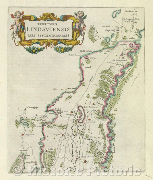 Historic Map : Territorii Lindaviensis pars Septentrionalis., c. 1664 , Vintage Wall Art