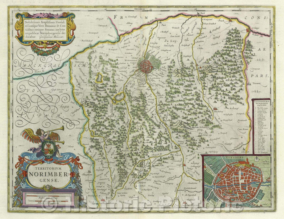 Historic Map : Territorium Norimbergense., c. 1664 , Vintage Wall Art
