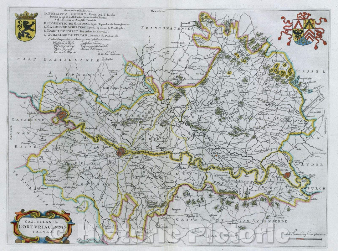 Historic Map : Castellaniae Corturiacensis Tabula, c. 1664 , Vintage Wall Art