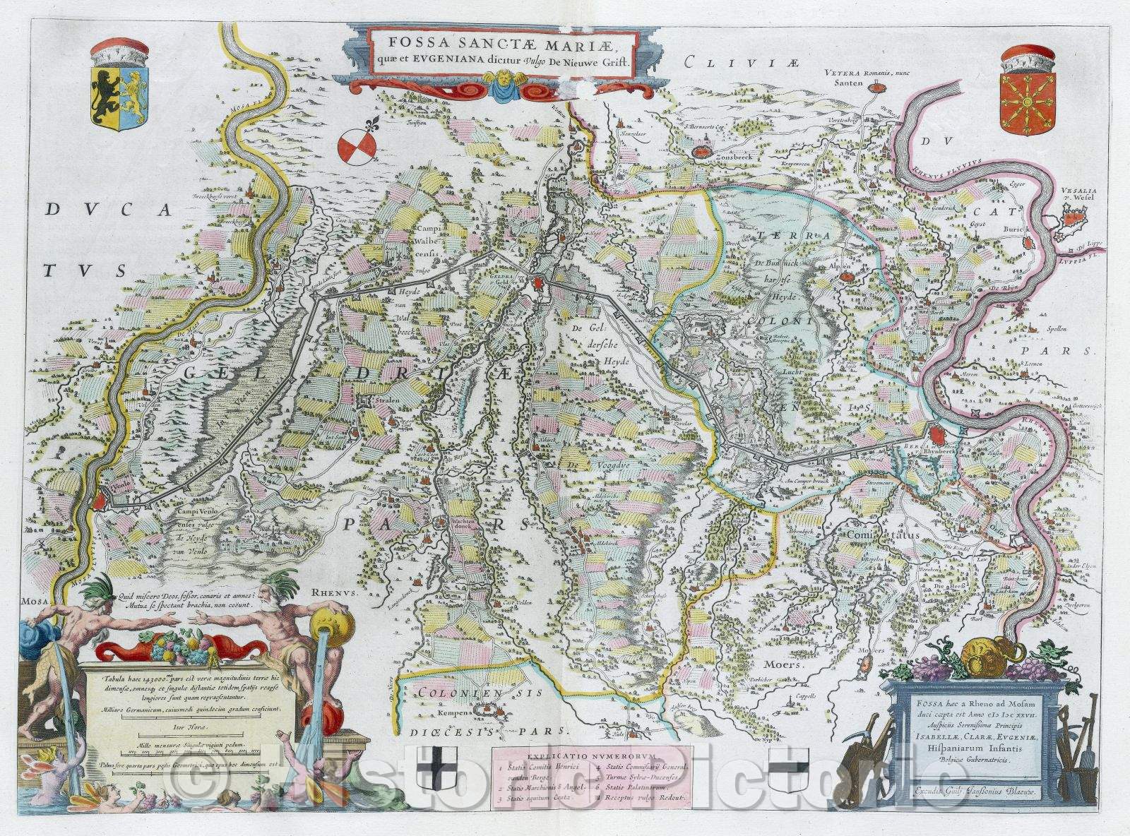 Historic Map : Fossae Sanctae Mariae quae et Eugeniana dicitur vulgo de Nieuwe Grift., c. 1664 , Vintage Wall Art