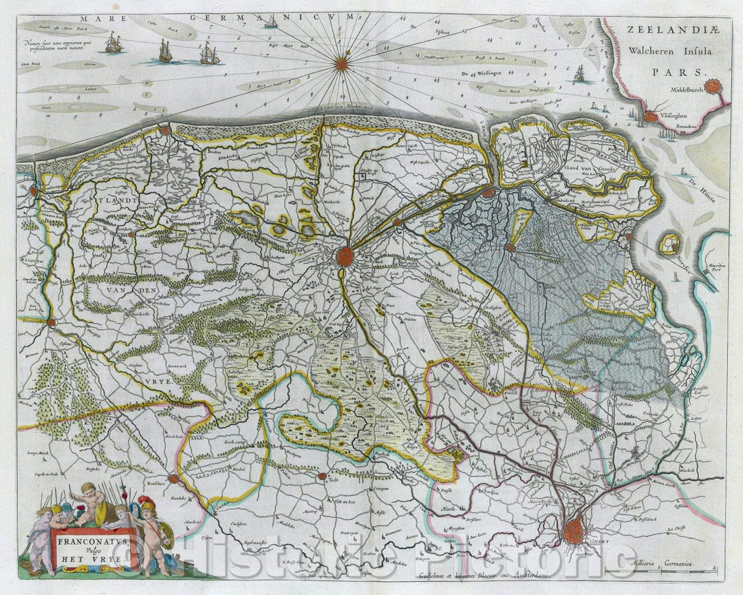 Historic Map : Franconatus, vulgo het vrye., c. 1664 , Vintage Wall Art