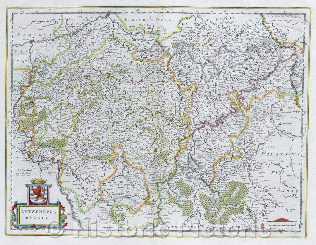 Historic Map : Lutzenburg Ducatus, c. 1664 , Vintage Wall Art
