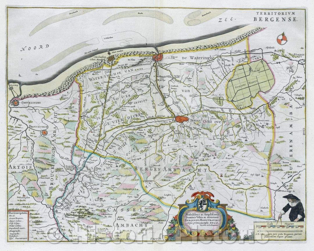 Historic Map : Territorium Bergense, c. 1664 , Vintage Wall Art