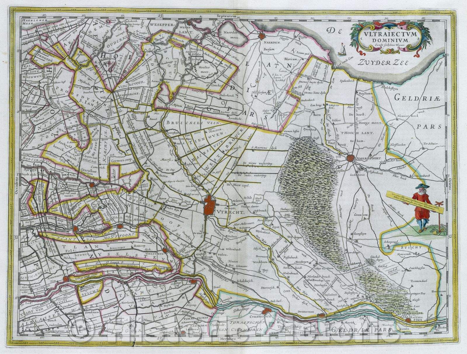 Historic Map : Ultraiectum Dominium Excudit Guiljelmus Blaeuw, c. 1664 , Vintage Wall Art
