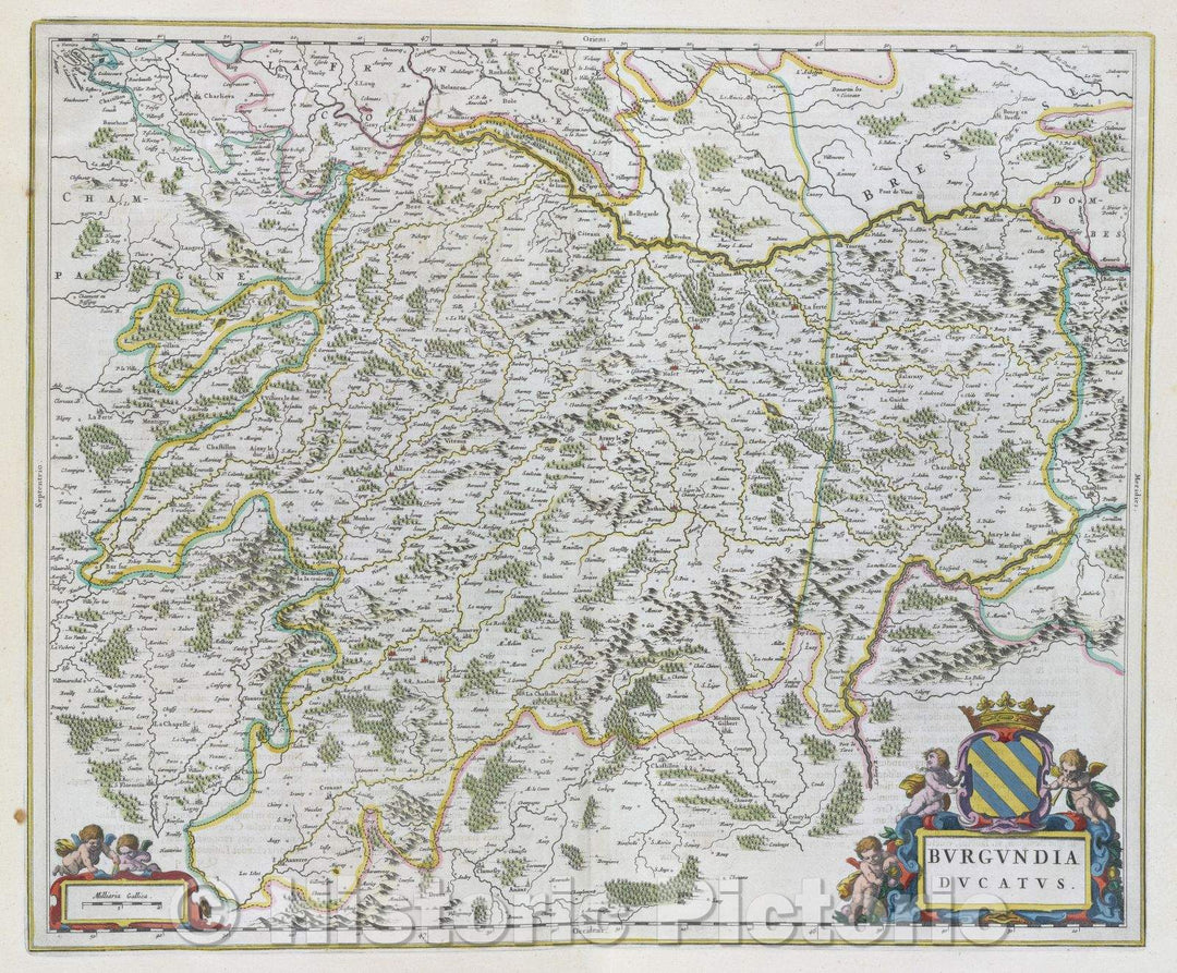 Historic Map : Burgundia ducatus., c. 1664 , Vintage Wall Art