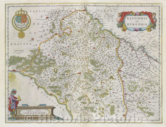 Historic Map : Gastinois et Hurepois., c. 1664 , Vintage Wall Art
