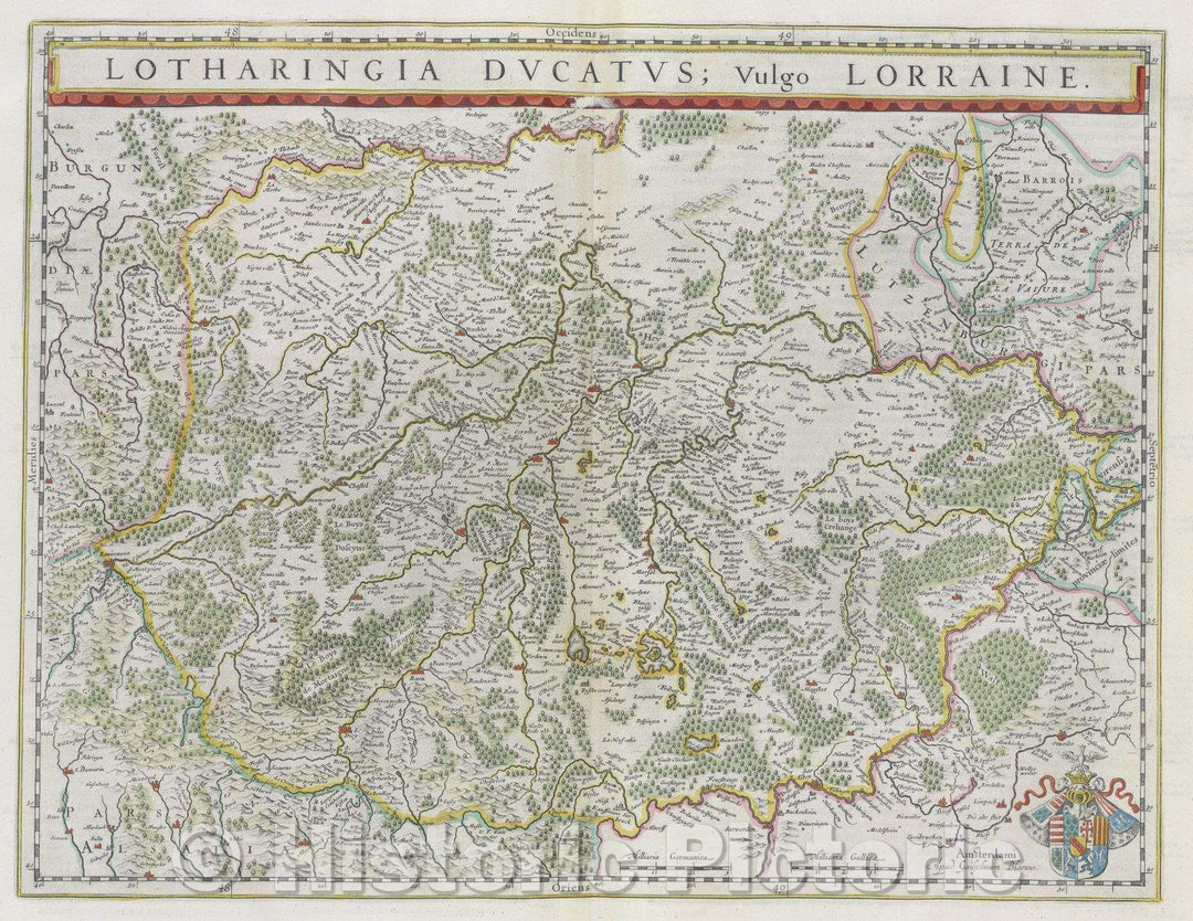 Historic Map : Lotharingia ducatus; vulgo Lorraine., c. 1664 , Vintage Wall Art